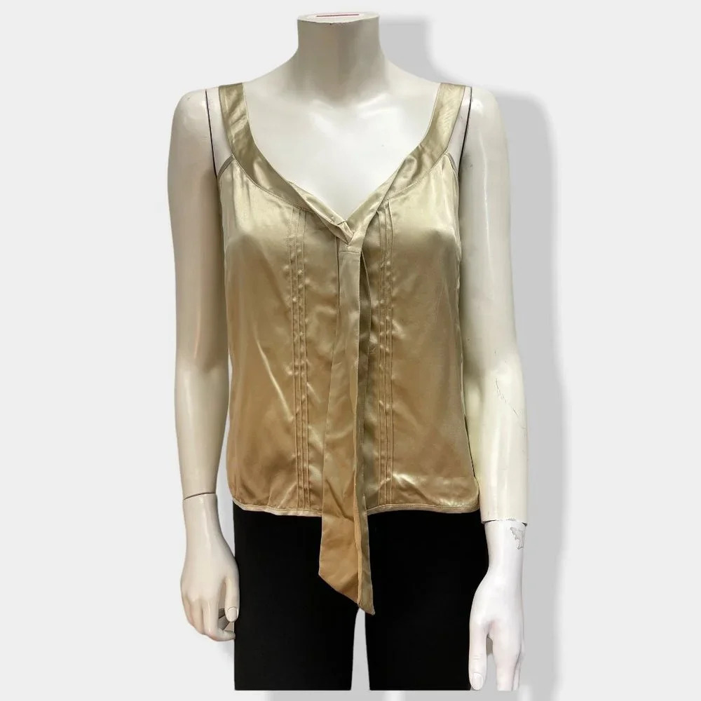HOLT Renfrew Gold‎ Silk Sleeveless Blouse